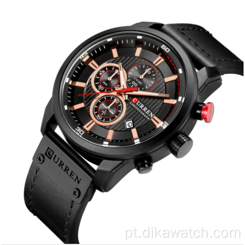 CURREN 8291 Marca de Luxo Masculino Couro Esportivo Analógico Digital Relógios Masculino Exército Relógio Militar Homem Relógio Quartz Relogio Masculino